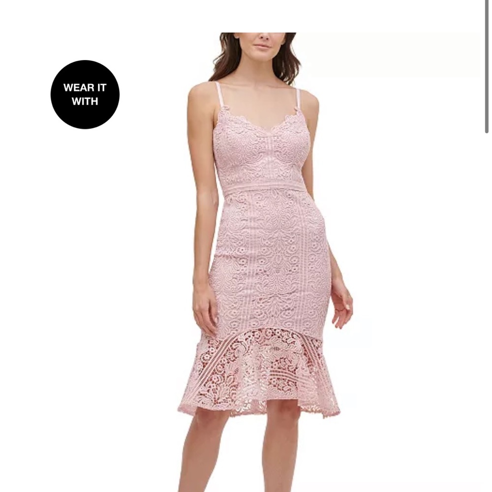 Guess Flounce Hem Blush Dress